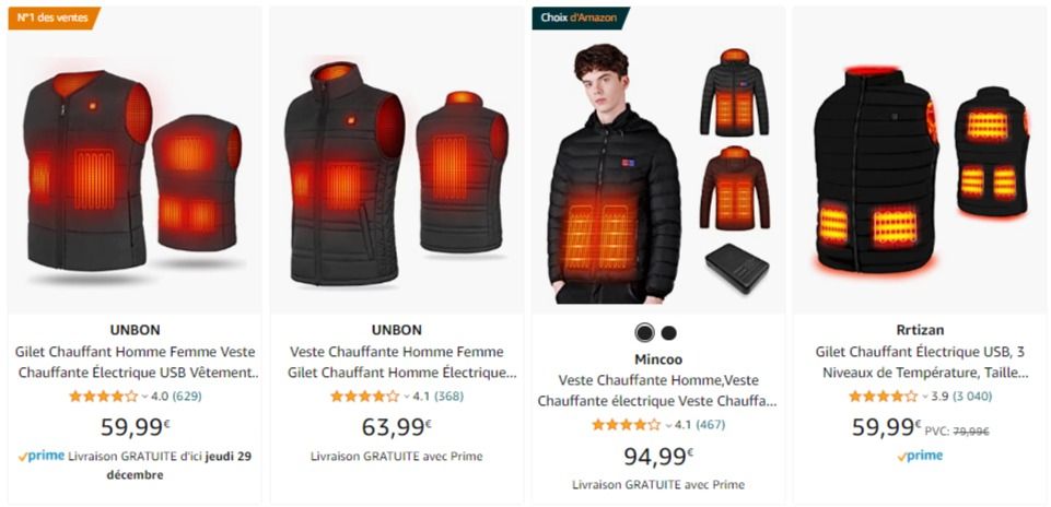veste chauffante pas cher
