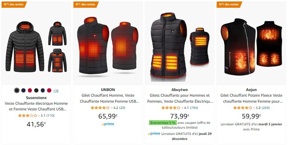 veste chauffante homme