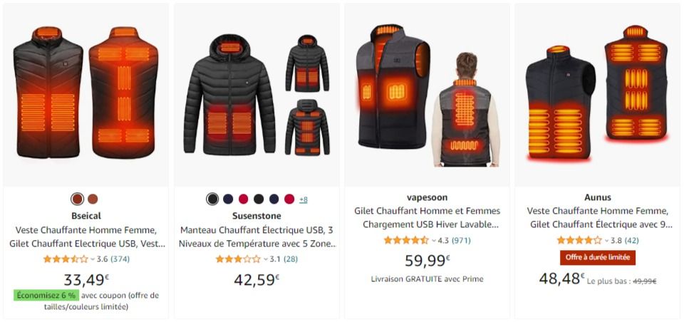 veste chauffante électrique