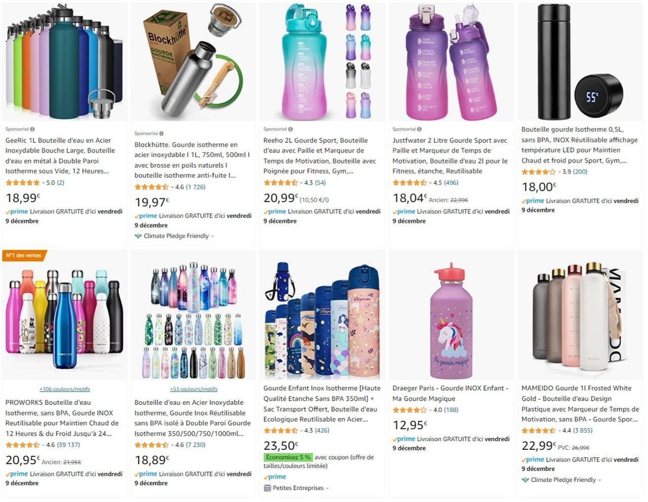 gourde personnalisable amazon