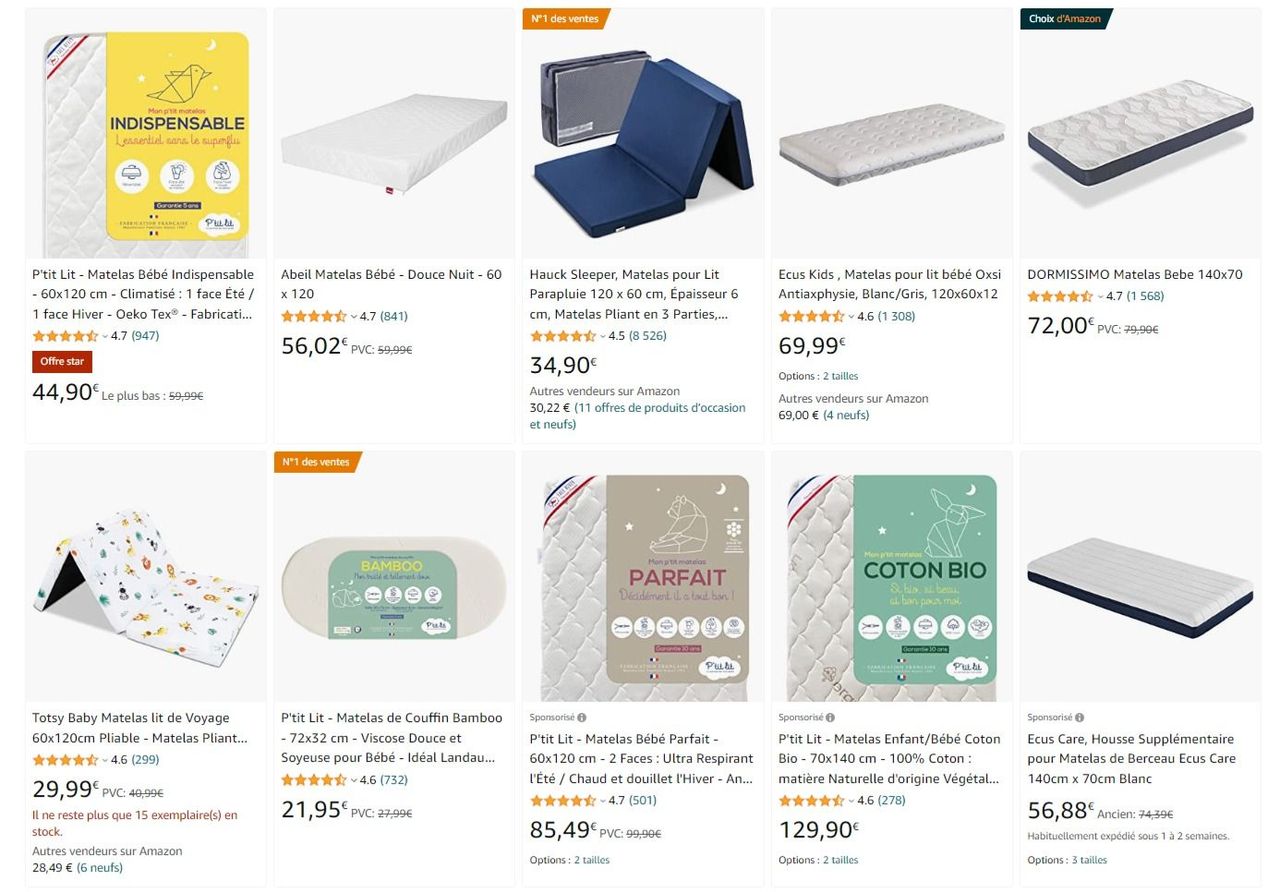 matelas pour bebe www.amazon.fr