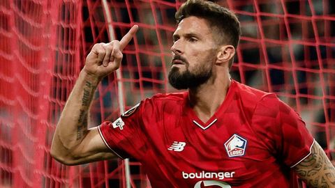 Lille - Brann (2-1) : la vidéo du but salvateur d'Olivier Giroud lors de son entrée en jeu qui offre la victoire aux Nordistes